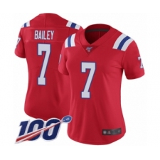 Women's New England Patriots #7 Jake Bailey Red Alternate Vapor Untouchable Limited Player 100th Season Football Jersey