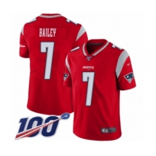 Youth New England Patriots #7 Jake Bailey Limited Red Inverted Legend 100th Season Football Jersey