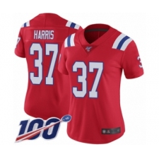 Women's New England Patriots #37 Damien Harris Red Alternate Vapor Untouchable Limited Player 100th Season Football Jersey