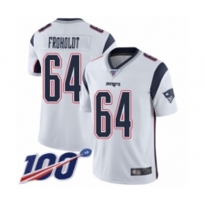 Youth New England Patriots #64 Hjalte Froholdt White Vapor Untouchable Limited Player 100th Season Football Jersey