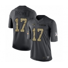 Men's New England Patriots #17 Antonio Brown Limited Black 2016 Salute to Service Football Jersey