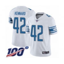 Men's Detroit Lions #42 Devon Kennard White Vapor Untouchable Limited Player 100th Season Football Jersey