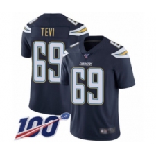 Men's Los Angeles Chargers #69 Sam Tevi Navy Blue Team Color Vapor Untouchable Limited Player 100th Season Football Jersey