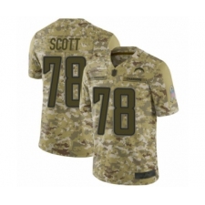 Men's Los Angeles Chargers #78 Trent Scott Limited Camo 2018 Salute to Service Football Jersey