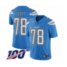 Youth Los Angeles Chargers #78 Trent Scott Electric Blue Alternate Vapor Untouchable Limited Player 100th Season Football Jersey