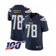 Youth Los Angeles Chargers #78 Trent Scott Navy Blue Team Color Vapor Untouchable Limited Player 100th Season Football Jersey