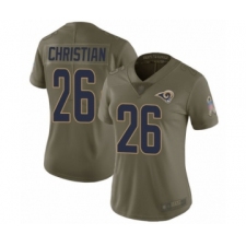 Women's Los Angeles Rams #26 Marqui Christian Limited Olive 2017 Salute to Service Football Jersey