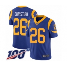Youth Los Angeles Rams #26 Marqui Christian Royal Blue Alternate Vapor Untouchable Limited Player 100th Season Football Jersey