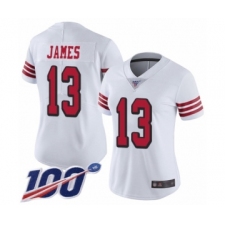 Women's San Francisco 49ers #13 Richie James Limited White Rush Vapor Untouchable 100th Season Football Jersey