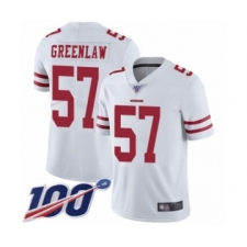 Men's San Francisco 49ers #57 Dre Greenlaw White Vapor Untouchable Limited Player 100th Season Football Jersey