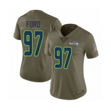 Women's Seattle Seahawks #97 Poona Ford Limited Olive 2017 Salute to Service Football Jersey