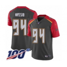 Youth Tampa Bay Buccaneers #94 Carl Nassib Limited Gray Inverted Legend 100th Season Football Jersey