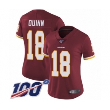 Women's Washington Redskins #18 Trey Quinn Burgundy Red Team Color Vapor Untouchable Limited Player 100th Season Football Jersey