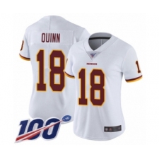 Women's Washington Redskins #18 Trey Quinn White Vapor Untouchable Limited Player 100th Season Football Jersey