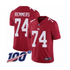 Men's New York Giants #74 Mike Remmers Red Limited Red Inverted Legend 100th Season Football Jersey
