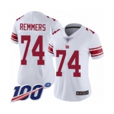 Women's New York Giants #74 Mike Remmers White Vapor Untouchable Limited Player 100th Season Football Jersey