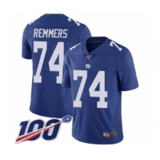 Youth New York Giants #74 Mike Remmers Royal Blue Team Color Vapor Untouchable Limited Player 100th Season Football Jersey