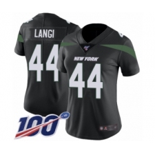 Women's New York Jets #44 Harvey Langi Black Alternate Vapor Untouchable Limited Player 100th Season Football Jersey