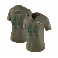 Women's New York Jets #44 Harvey Langi Limited Olive 2017 Salute to Service Football Jersey