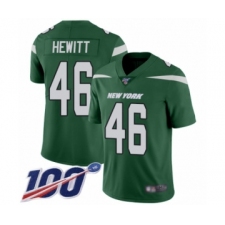 Men's New York Jets #46 Neville Hewitt Green Team Color Vapor Untouchable Limited Player 100th Season Football Jersey