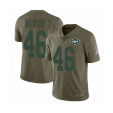 Men's New York Jets #46 Neville Hewitt Limited Olive 2017 Salute to Service Football Jersey