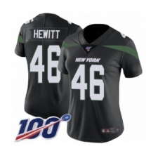 Women's New York Jets #46 Neville Hewitt Black Alternate Vapor Untouchable Limited Player 100th Season Football Jersey