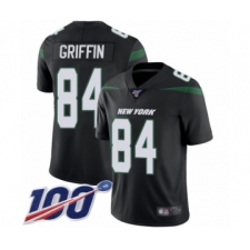 Men's New York Jets #84 Ryan Griffin Black Alternate Vapor Untouchable Limited Player 100th Season Football Jersey