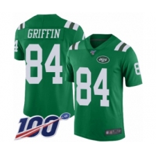Men's New York Jets #84 Ryan Griffin Limited Green Rush Vapor Untouchable 100th Season Football Jersey