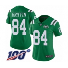 Women's New York Jets #84 Ryan Griffin Limited Green Rush Vapor Untouchable 100th Season Football Jersey