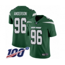 Men's New York Jets #96 Henry Anderson Green Team Color Vapor Untouchable Limited Player 100th Season Football Jersey