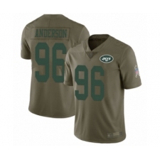 Men's New York Jets #96 Henry Anderson Limited Olive 2017 Salute to Service Football Jersey