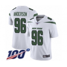 Men's New York Jets #96 Henry Anderson White Vapor Untouchable Limited Player 100th Season Football Jersey