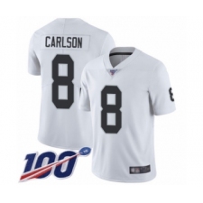 Youth Oakland Raiders #8 Daniel Carlson White Vapor Untouchable Limited Player 100th Season Football Jersey