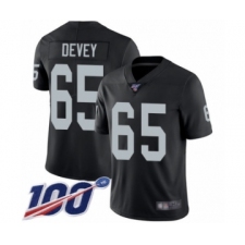 Men's Oakland Raiders #65 Jordan Devey Black Team Color Vapor Untouchable Limited Player 100th Season Football Jersey