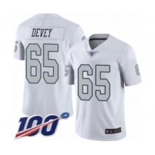 Men's Oakland Raiders #65 Jordan Devey Limited White Rush Vapor Untouchable 100th Season Football Jersey