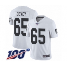 Men's Oakland Raiders #65 Jordan Devey White Vapor Untouchable Limited Player 100th Season Football Jersey