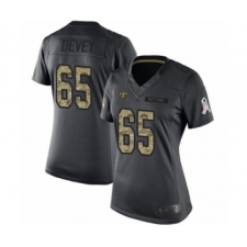 Women's Oakland Raiders #65 Jordan Devey Limited Black 2016 Salute to Service Football Jersey