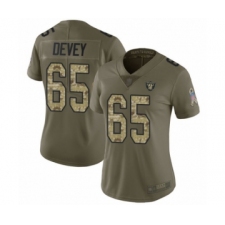 Women's Oakland Raiders #65 Jordan Devey Limited Olive Camo 2017 Salute to Service Football Jersey