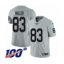 Youth Oakland Raiders #83 Darren Waller Limited Silver Inverted Legend 100th Season Football Jersey
