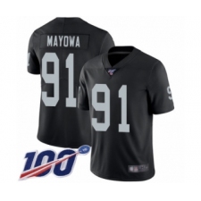 Men's Oakland Raiders #91 Benson Mayowa Black Team Color Vapor Untouchable Limited Player 100th Season Football Jersey