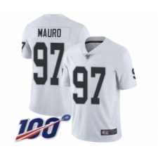 Men's Oakland Raiders #97 Josh Mauro White Vapor Untouchable Limited Player 100th Season Football Jersey