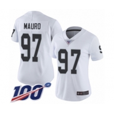 Women's Oakland Raiders #97 Josh Mauro White Vapor Untouchable Limited Player 100th Season Football Jersey