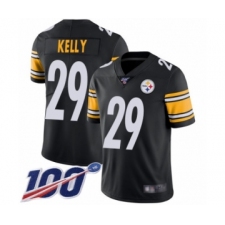 Men's Pittsburgh Steelers #29 Kam Kelly Black Team Color Vapor Untouchable Limited Player 100th Season Football Jersey