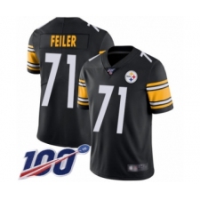Men's Pittsburgh Steelers #71 Matt Feiler Black Team Color Vapor Untouchable Limited Player 100th Season Football Jersey