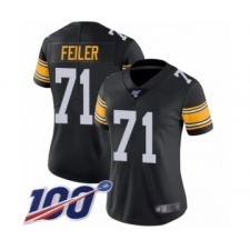 Women's Pittsburgh Steelers #71 Matt Feiler Black Alternate Vapor Untouchable Limited Player 100th Season Football Jersey