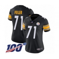 Women's Pittsburgh Steelers #71 Matt Feiler Black Team Color Vapor Untouchable Limited Player 100th Season Football Jersey