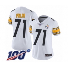 Women's Pittsburgh Steelers #71 Matt Feiler White Vapor Untouchable Limited Player 100th Season Football Jersey