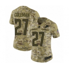 Women's Detroit Lions #27 Justin Coleman Limited Camo 2018 Salute to Service Football Jersey