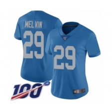 Women's Detroit Lions #29 Rashaan Melvin Blue Alternate Vapor Untouchable Limited Player 100th Season Football Jersey