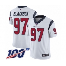 Men's Houston Texans #97 Angelo Blackson White Vapor Untouchable Limited Player 100th Season Football Jersey